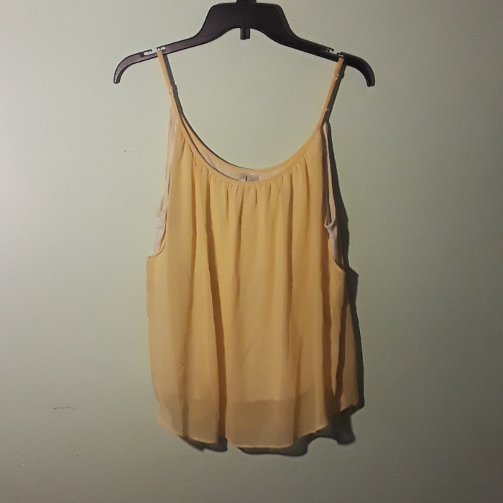 LC Lauren Conrad Yellow Spaghetti Strap Top